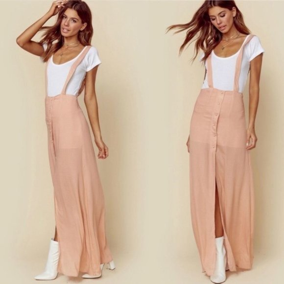 Sage The Label Dresses & Skirts - Sage the Label Light Pink Polka Dot Maxi Suspender